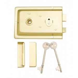 Rim Surface Sashlock 140mm x 76mm brass or chrome